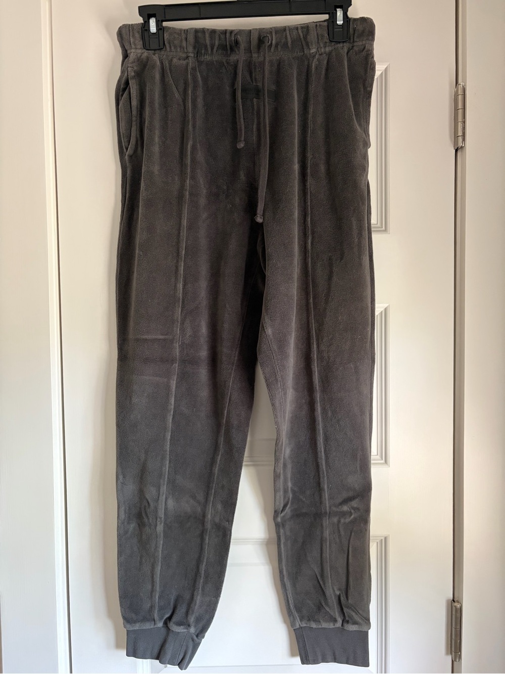 Essentials Dark Gray Plush Slim Joggers
